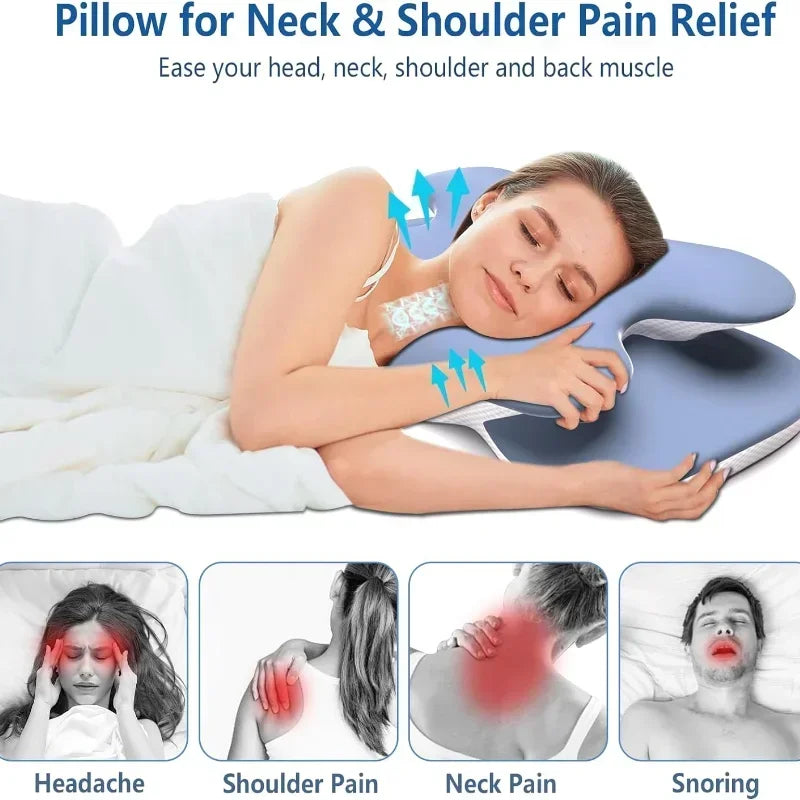 Ergonomic Cervical Pillow Memory Foam for Back Side Sleepers
